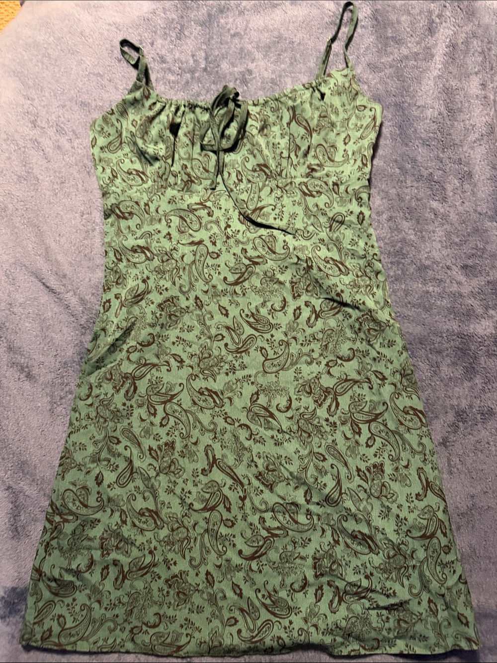 SHEIN Green Paisley Mini Dress